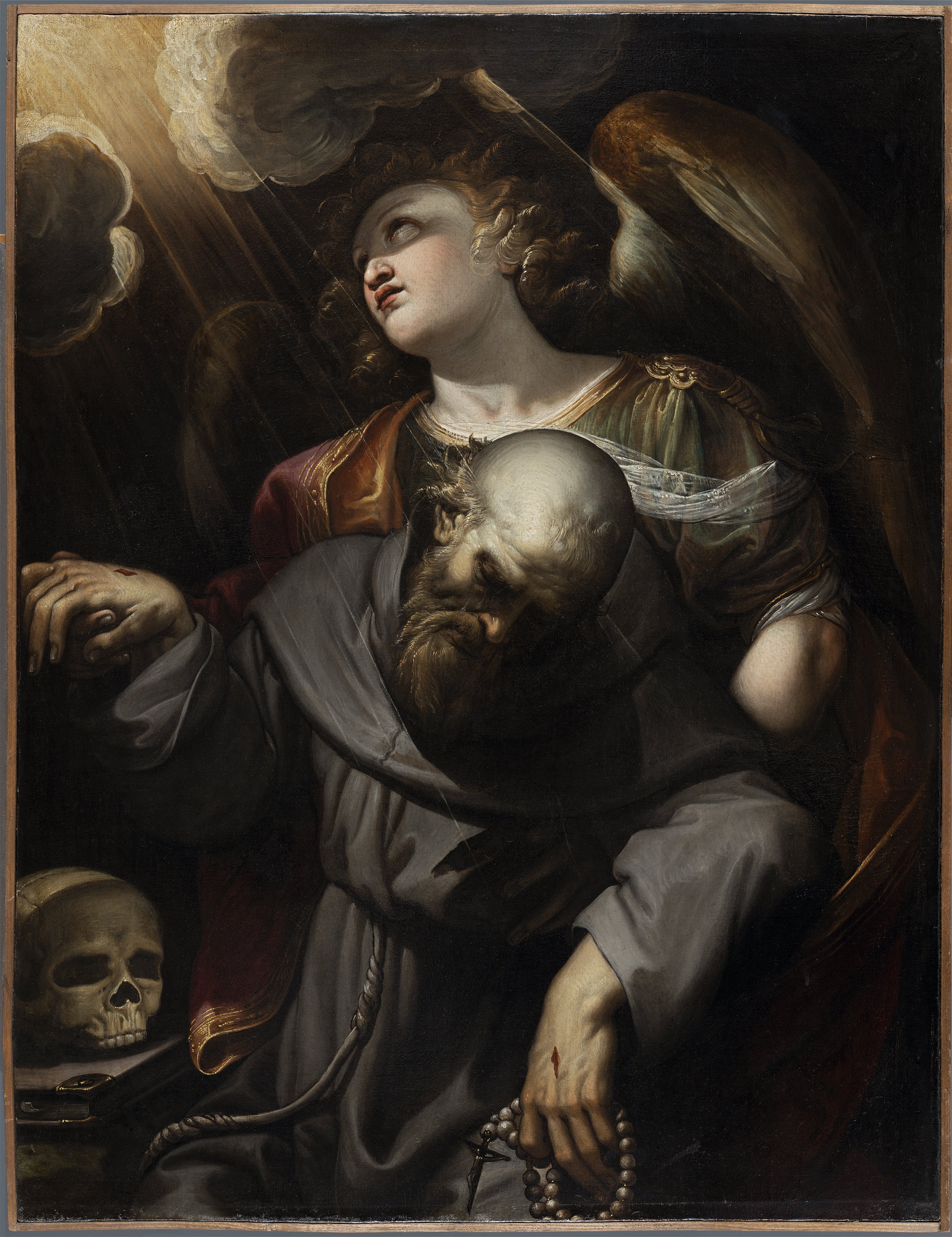 Saint Francis with the Stigmata, held up by an Angel - Fenzoni